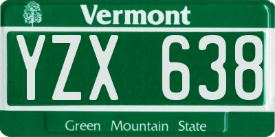 VT license plate YZX638