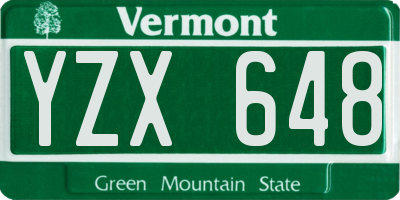 VT license plate YZX648