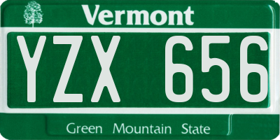 VT license plate YZX656
