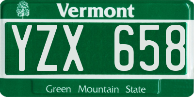 VT license plate YZX658