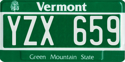 VT license plate YZX659