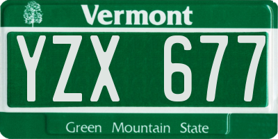 VT license plate YZX677