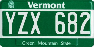VT license plate YZX682
