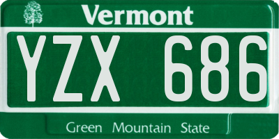 VT license plate YZX686