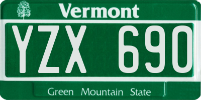 VT license plate YZX690