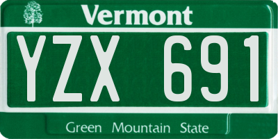 VT license plate YZX691
