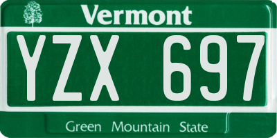 VT license plate YZX697