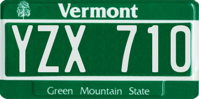 VT license plate YZX710