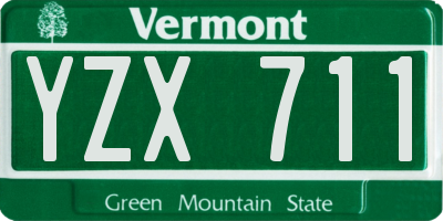 VT license plate YZX711