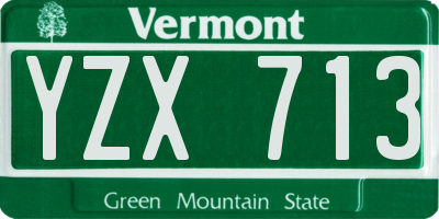 VT license plate YZX713