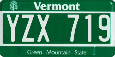 VT license plate YZX719