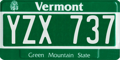 VT license plate YZX737