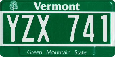 VT license plate YZX741