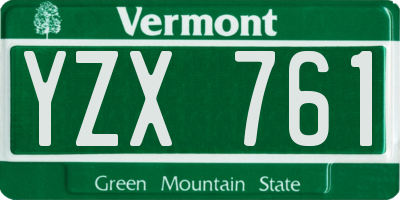 VT license plate YZX761