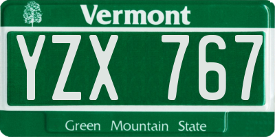 VT license plate YZX767