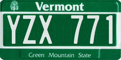 VT license plate YZX771