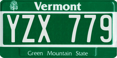VT license plate YZX779
