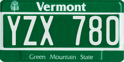 VT license plate YZX780