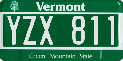 VT license plate YZX811