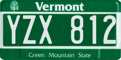 VT license plate YZX812