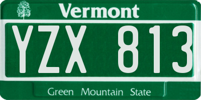 VT license plate YZX813