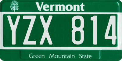 VT license plate YZX814