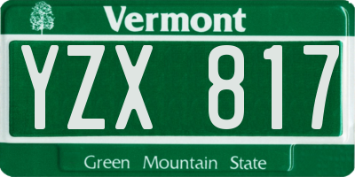VT license plate YZX817