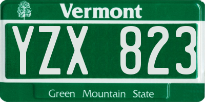 VT license plate YZX823