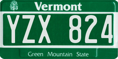 VT license plate YZX824