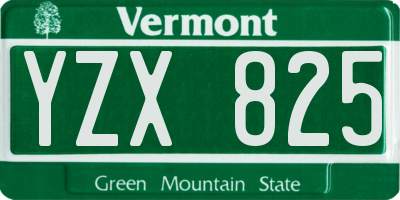 VT license plate YZX825