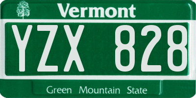 VT license plate YZX828
