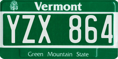 VT license plate YZX864
