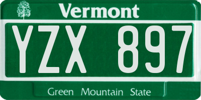 VT license plate YZX897