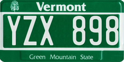 VT license plate YZX898