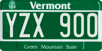 VT license plate YZX900