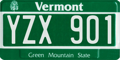 VT license plate YZX901