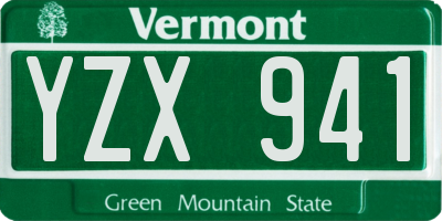 VT license plate YZX941
