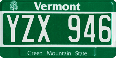 VT license plate YZX946