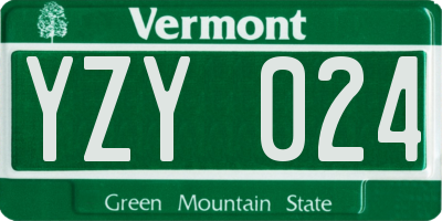 VT license plate YZY024