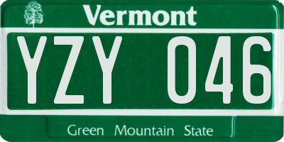 VT license plate YZY046