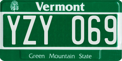 VT license plate YZY069