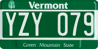 VT license plate YZY079