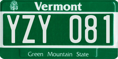 VT license plate YZY081