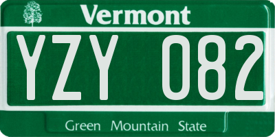 VT license plate YZY082