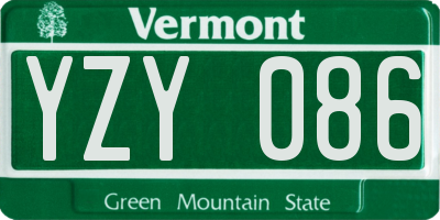 VT license plate YZY086