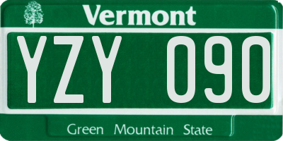 VT license plate YZY090
