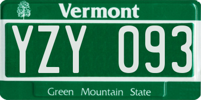 VT license plate YZY093