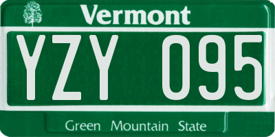 VT license plate YZY095