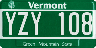 VT license plate YZY108