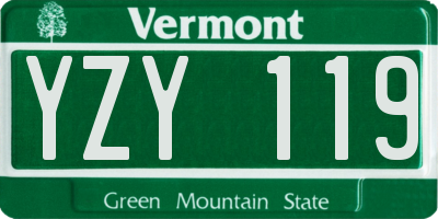 VT license plate YZY119